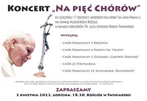 Koncert "Na Pięć Chórów" w kościele w Świniarsku