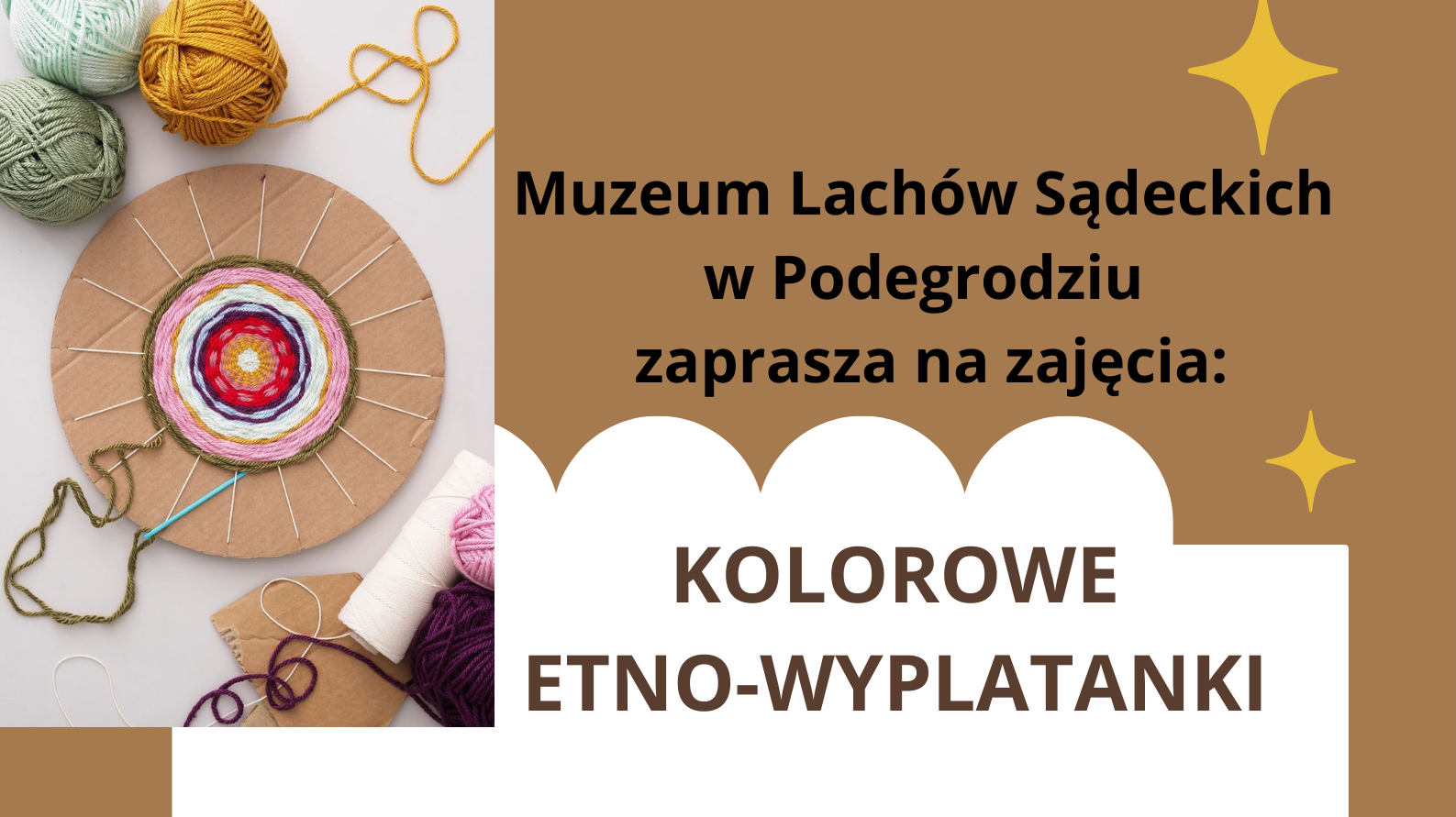 Kreatywne zajęcia w muzeum w Podegrodziu - kolorowe etno-wyplatanki