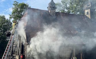 Pożar zabytkowego kościoła św. Heleny w Nowym Sączu z 1686 r.