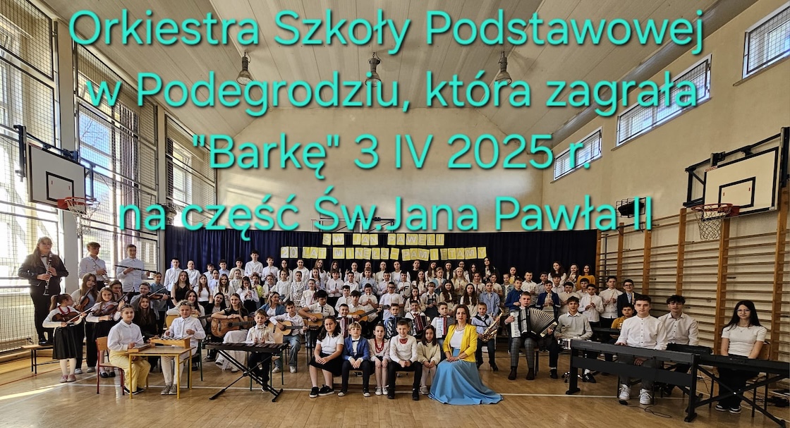 Rekord Szkoły Podstawowej w Podegrodziu w liczbie uczniów i nauczycieli grających jednocześnie ,,Barkę”