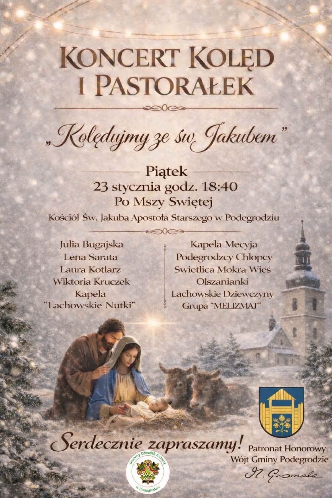 koncert kolęd i pastorałek w Podegrodziu