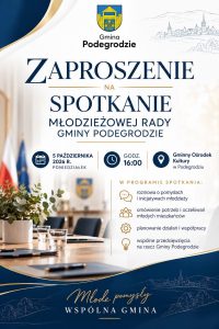 Zaproszenie na spotkanie Młodzieżowej Rady Gminy Podegrodzie